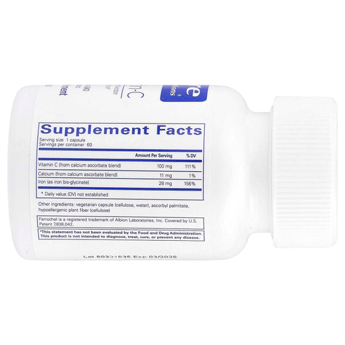 Pure Encapsulations, OptiFerin-C, 60 капсул