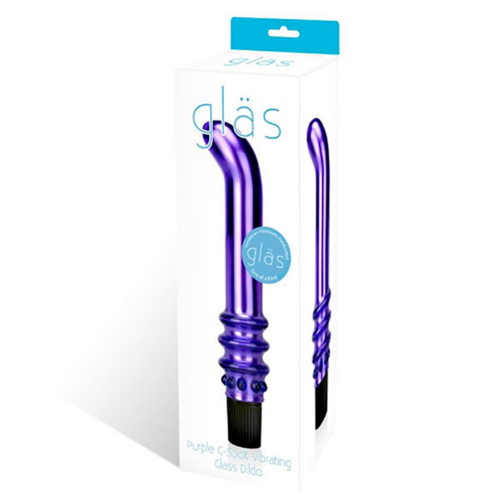 Фиолетовый вибромассажер G-Spot из стекла, 19 см