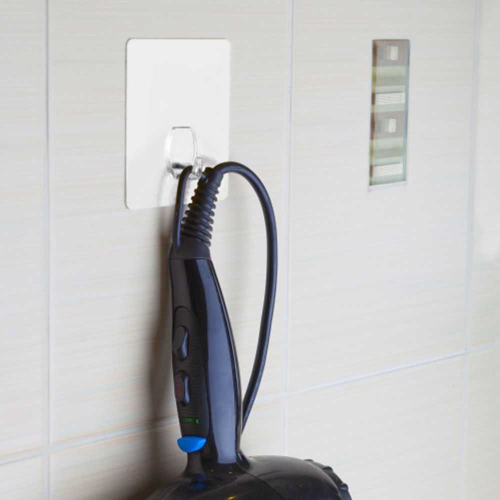 СИЛА Крючок на силикон. крепл. 10х10, БЕЛЫЙ, до 2,5 кг. [SH1010-S1W-24] | Сила