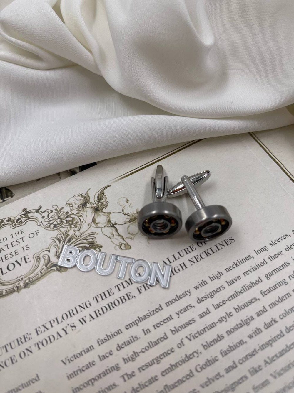 Запонки серебристые " Подшипник"