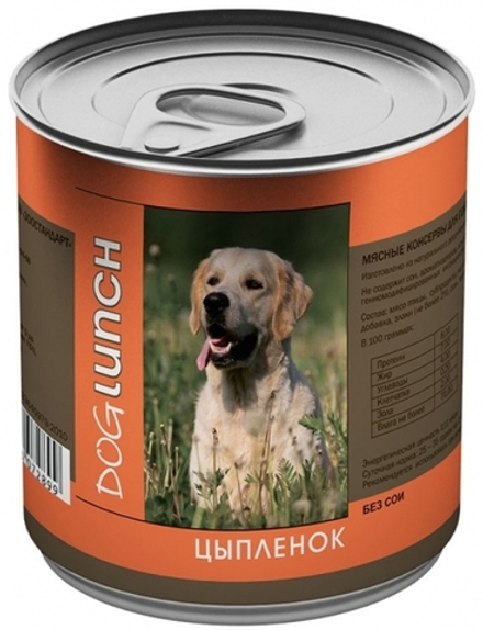 Dog Lunch 750гр Влажный корм для собак Цыпленок