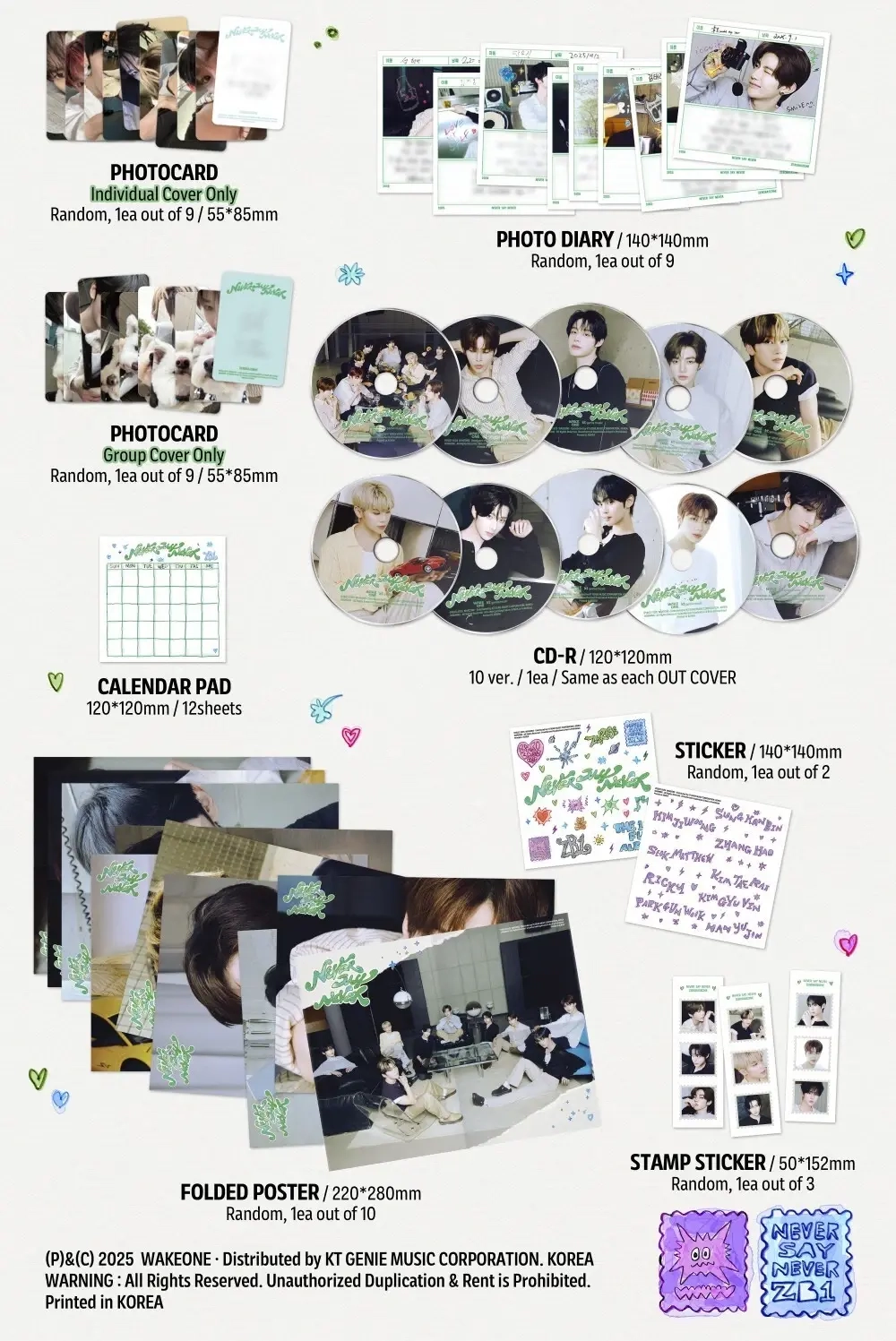 Альбом ZEROBASEONE ZB1 - NEVER SAY NEVER [Digipack ver.]