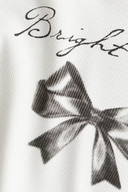 H&M Хлопковый топ в рубчик, белый