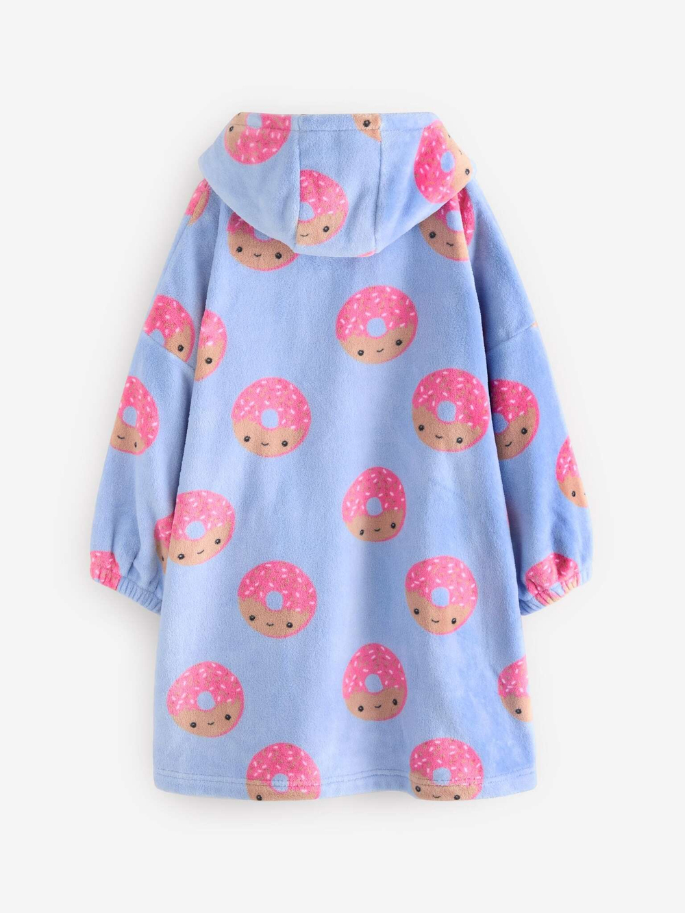 Толстовка флисовая удлиненная для девочки Next B71-630, Голубой, Розовый