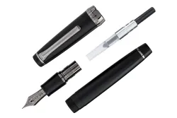 Набор с перьевой ручкой Sailor Pro Gear Imperial Black IP с золотым пером 21K F и черными чернилами 50 мл (10-9361-220)