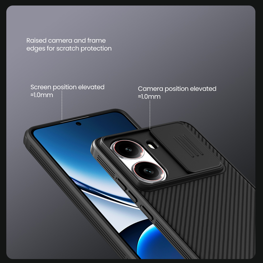 Чехол усиленный с защитной шторкой для камеры от Nillkin на Xiaomi Redmi Turbo 4, серия CamShield Pro Case