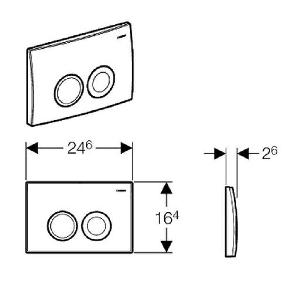 Кнопка слива GEBERIT Delta21 115.125.46.1 матовый хром
