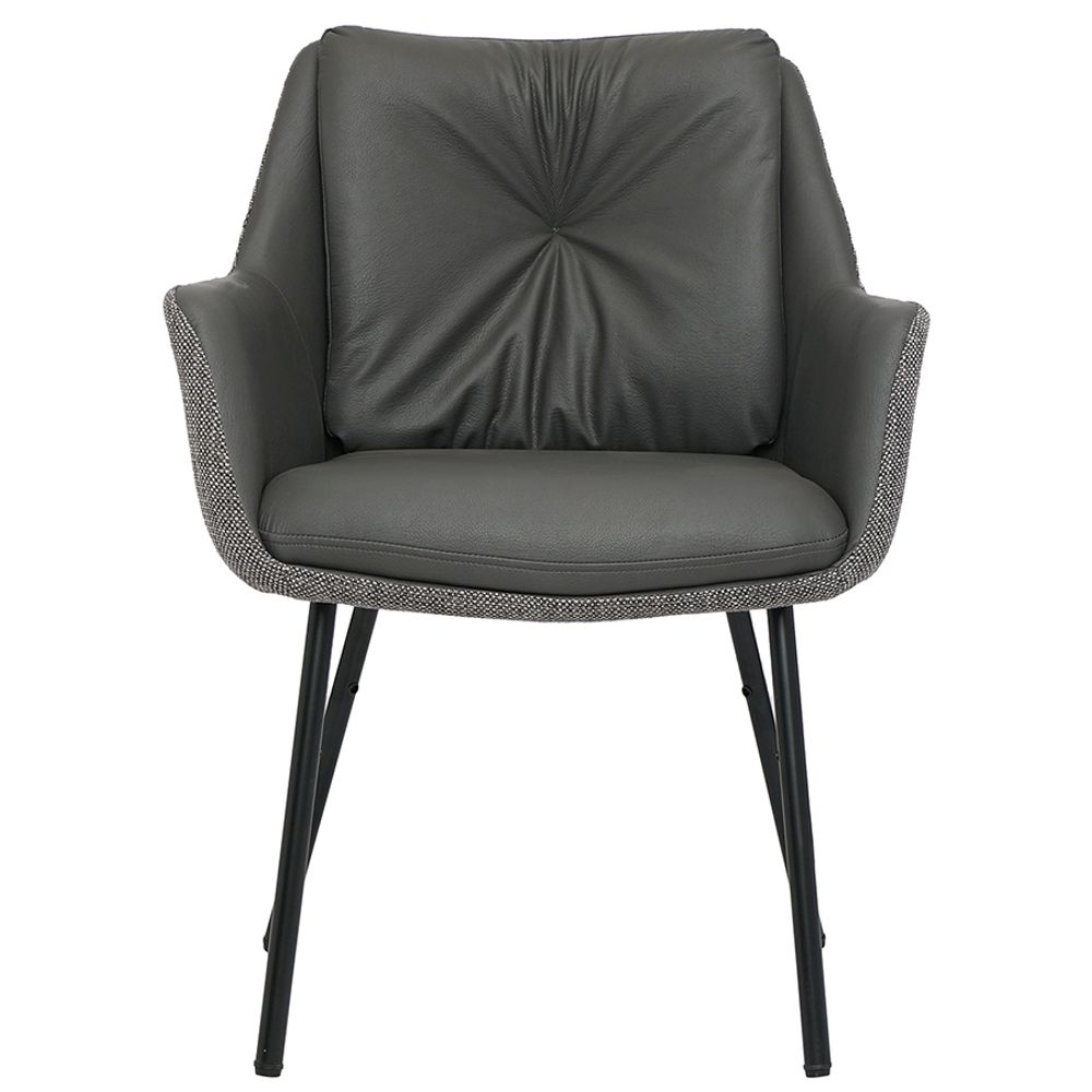 Стул Allar, экокожа, рогожка, серый