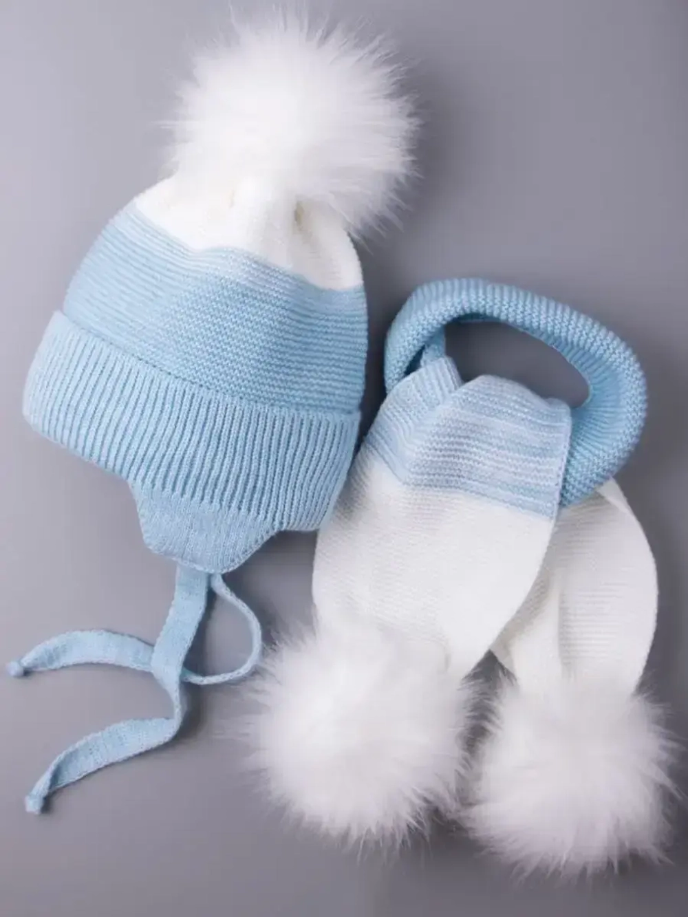 Шапка детская зимняя вязаная и шарф