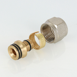 Фитинг коллекторный обжимной для металлополимерной трубы  16 (2,0) мм x 1/2"