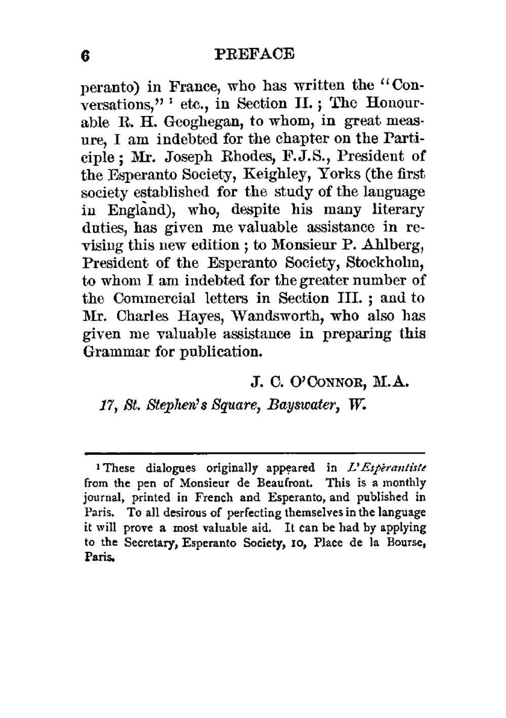 Esperanto (The universal language) : the student's complete text book, containing full grammar, exercises, conversations, commercial letters, and two vocabularies | John Charles O'Connor