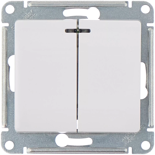 ВЫКЛ.2-кл, подсв, сх.5a, 10АХ, мех, БЕЛЫЙ GSL000153