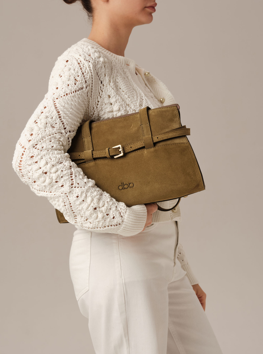 Замшевая сумка DBR Rumi mini 31400 белый мох