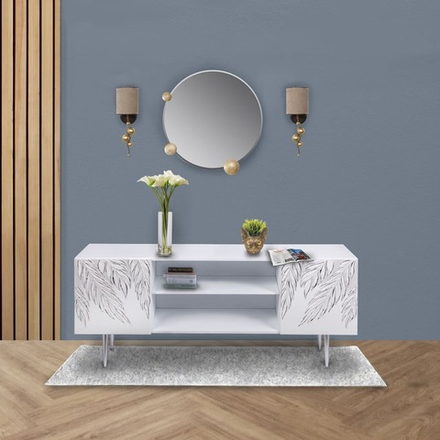 Тумба под ТВ Тропик 155см Стайл Айс Сильвер