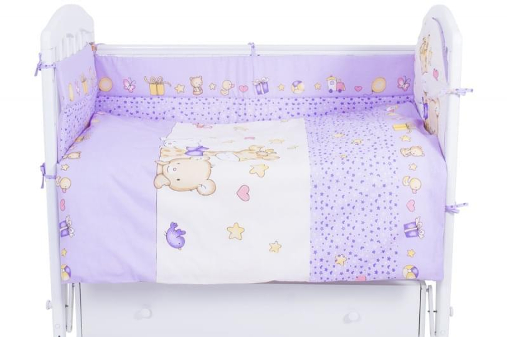 619 Комплект "Детский Мир" (6 предметов) 619/6 сиреневый, бязь