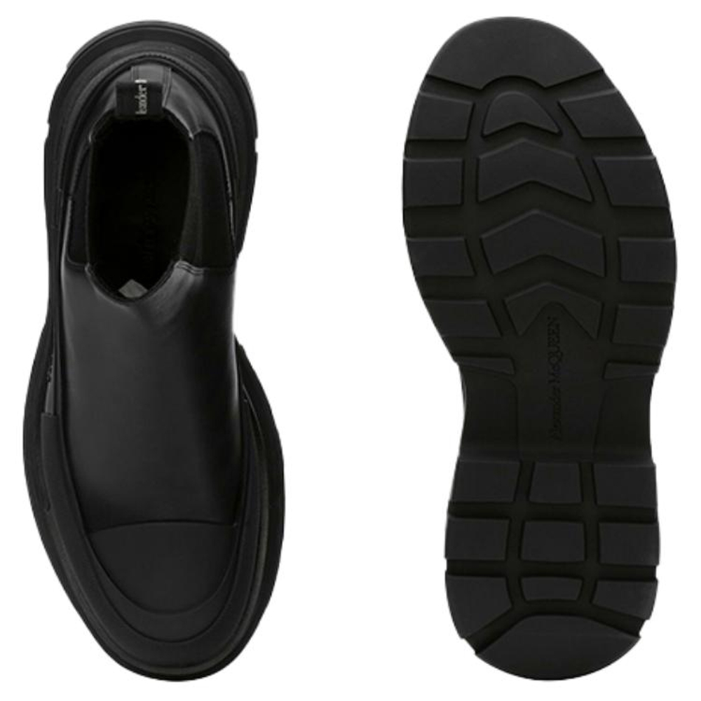 Alexander McQueen Tread Slick Ankle Boot Black Silver