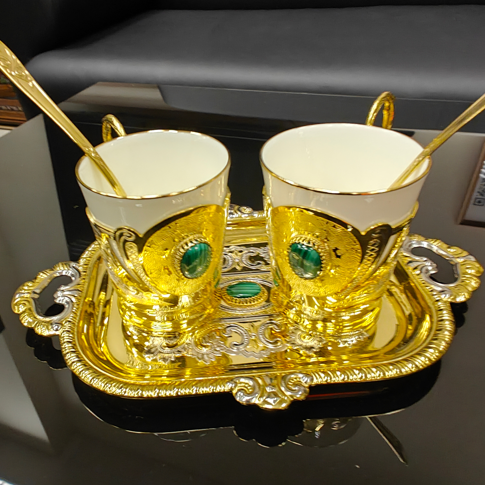 Кофейный набор на 2 персоны "Малахит" № 3