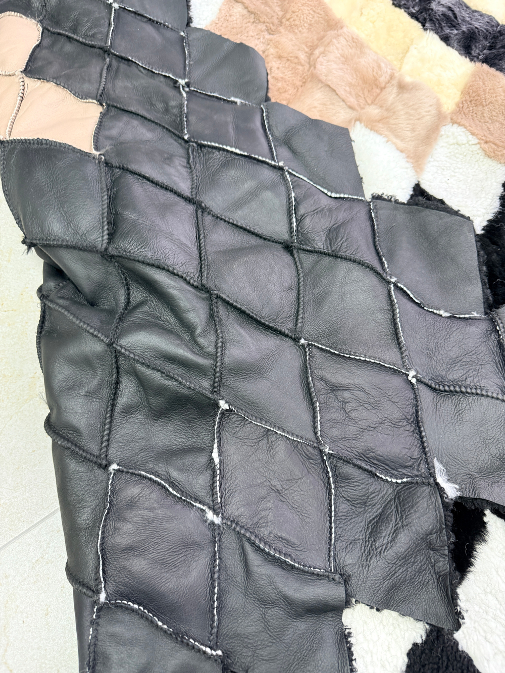 Покрывало меховое ковер из шкуры овчины