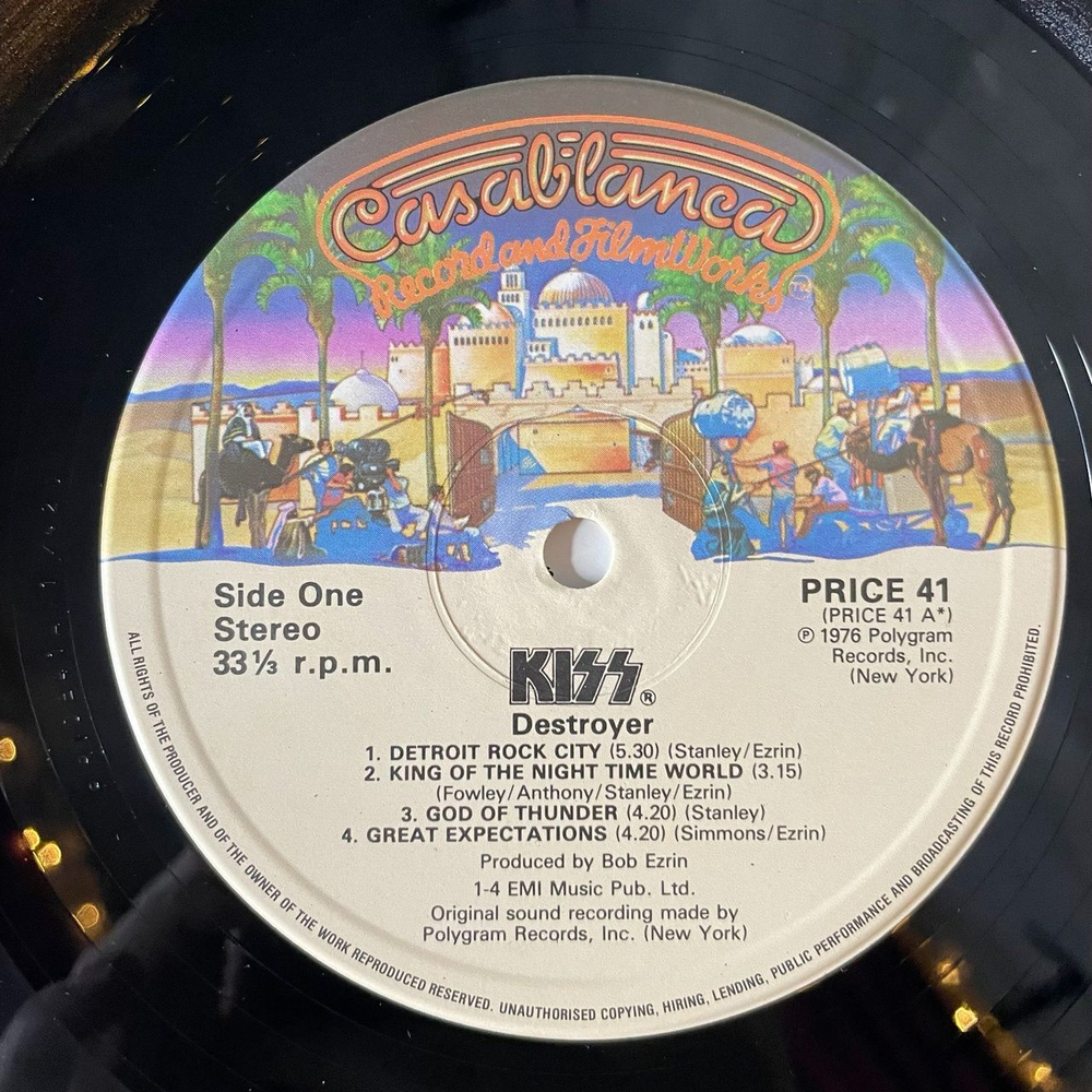 Винтажная виниловая пластинка LP Kiss Destroyer (UK 1983) Detroit Rock City