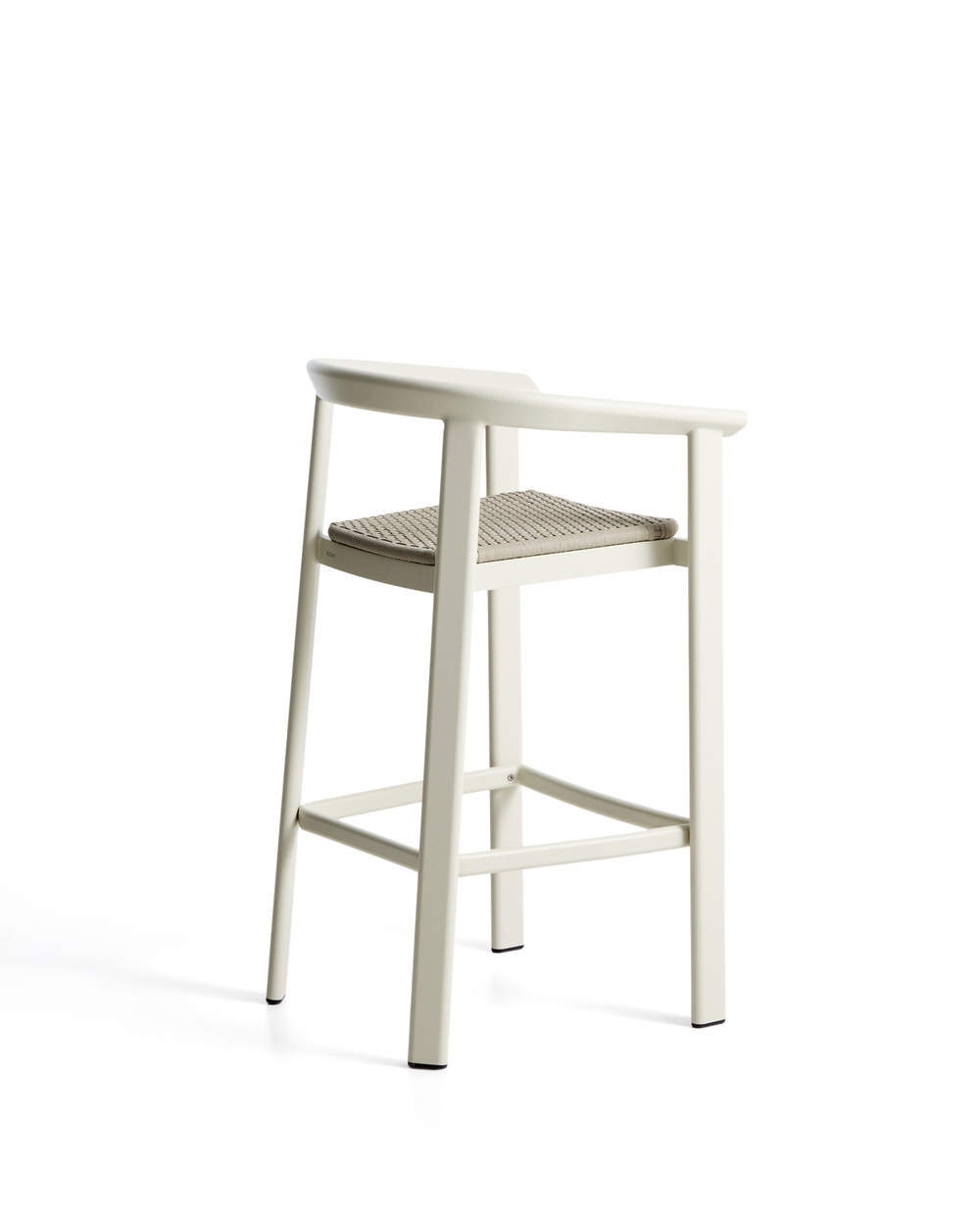 Уличный барный стул Erice из алюминия и веревки цвета экрю, 75 см