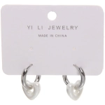 Серьги из гиппоалергенного металла со стразами «ПАЛУМНА», сердечки, цвет золото и серебро, 2,5см