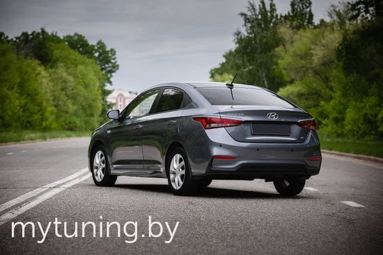 Накладки на пороги до брызговиков для Hyundai Solaris II