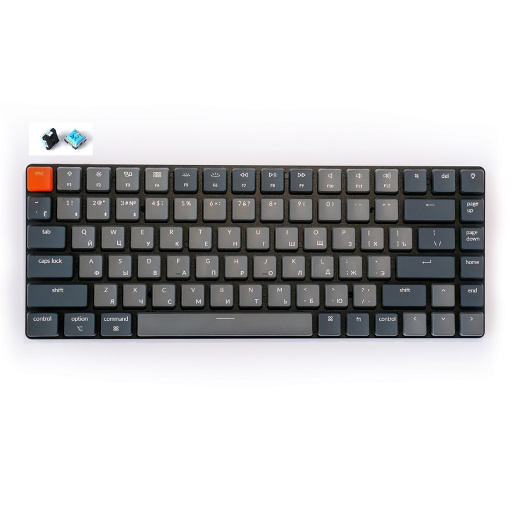 Беспроводная механическая ультратонкая клавиатура Keychron K3, 84 клавиши, White LED подсветка, Blue Switch (K3-D2)