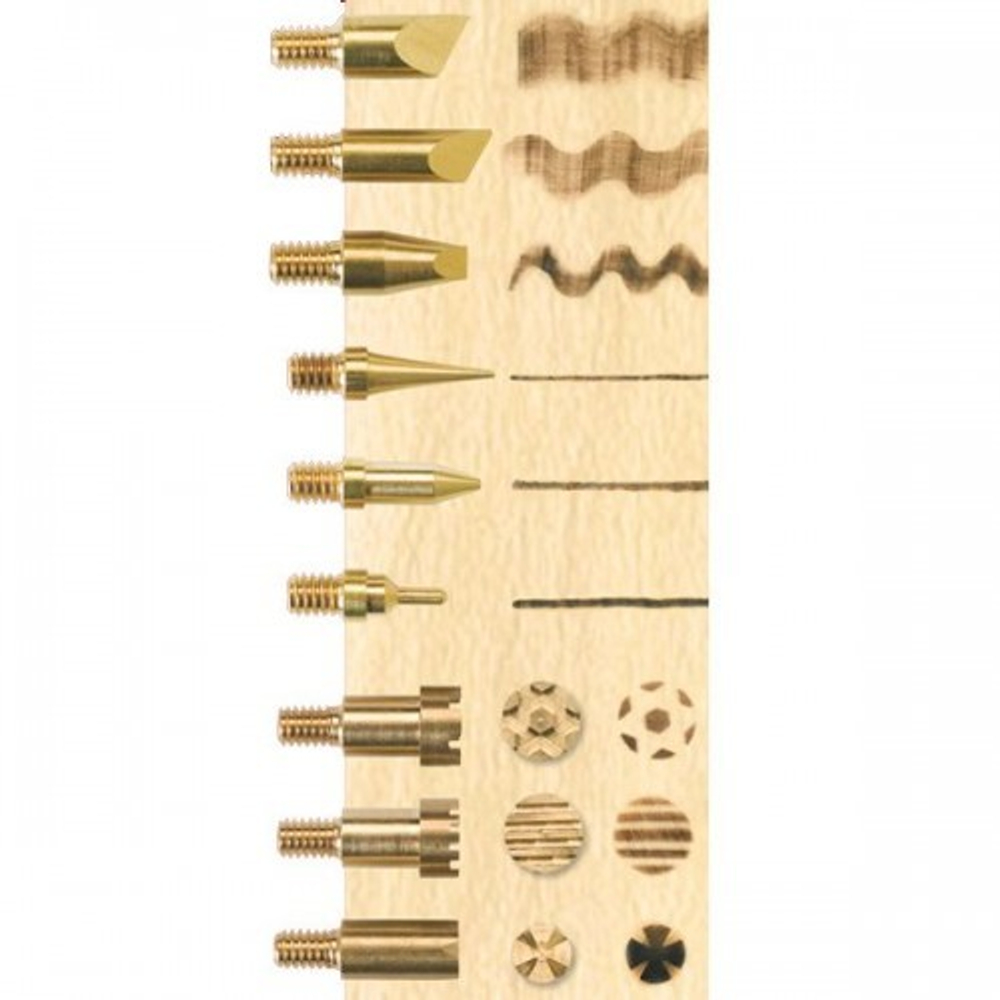 Выжигатель по дереву с насадками Pebaro, 9 насадок