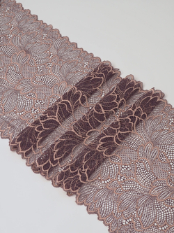 Эластичное кружево крокус с розовым ширина 22 см