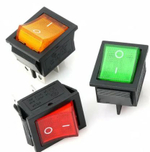 Выключатель зеленый 16А 250V, 20A 125V (4-х контакт.) клавишный