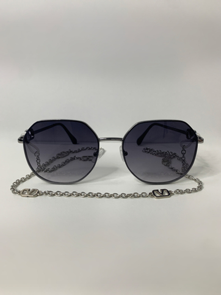 Солнцезащитные очки 7101 с металлической цепочкой\Серый