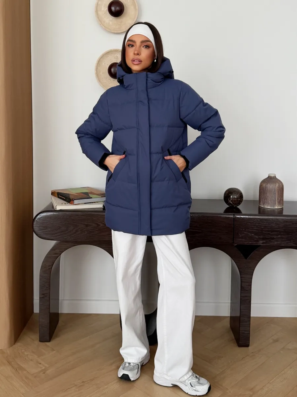 Куртка весенняя удлиненная со съемным капюшоном