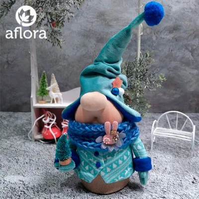 Фотография Игрушка интерьерная «Гномик с елочкой» ручной работы / 25 см купить в магазине Афлора