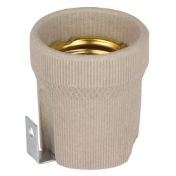 Патрон ЭРА Е27 керамический белый с держателем