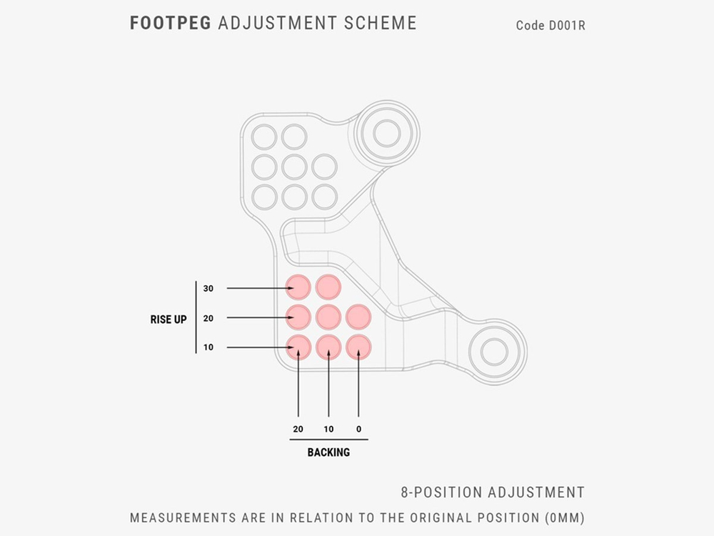 D001R BONAMICI RACING PISTA ADJUSTABLE REARSETS (P V4 2025)
