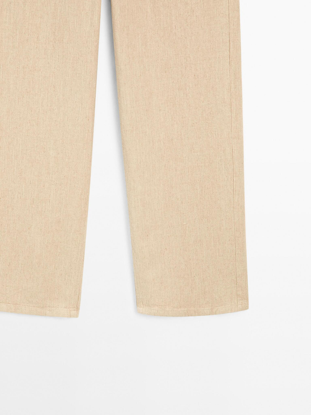 Massimo Dutti Брюки прямого кроя из смесового льна, песочный