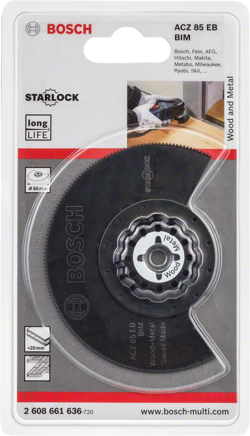 Сегментированный пильный диск BOSCH BIM ACZ 85 EB Wood and Metal 2608661636