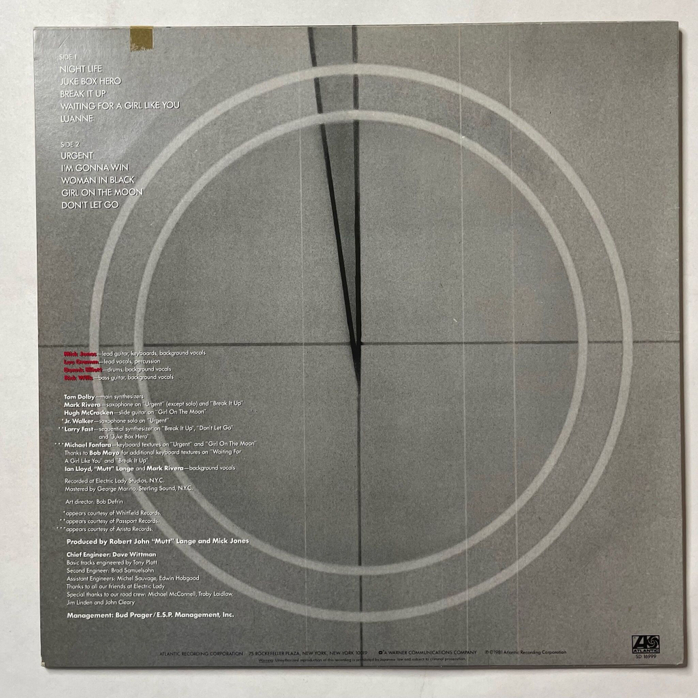 Винтажная виниловая пластинка LP Foreigner 4 (Japan 1981) (No Obi) P-10981A