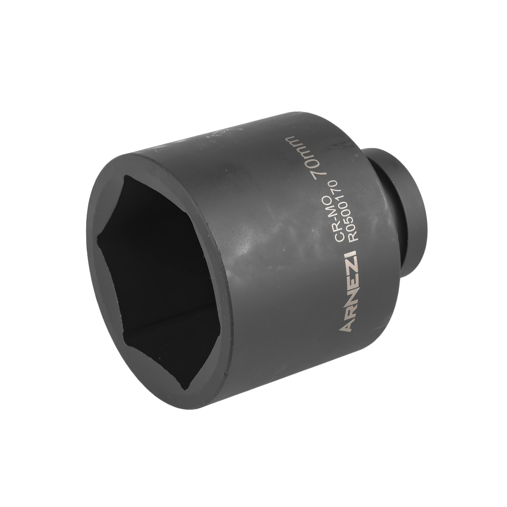 Головка ударная 1"DR 6-гр. 70 мм Cr-Mo удлиненная, на холдере ARNEZI R0500170