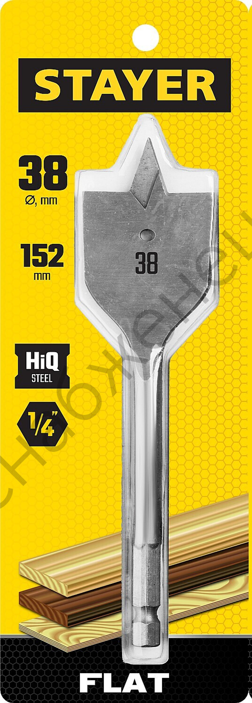 STAYER FLAT 38x152мм, сверло по дереву перовое