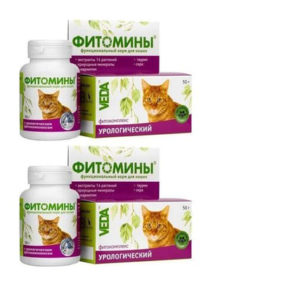 Фитомины для кошек урологические VEDA, 50гр, 2 шт