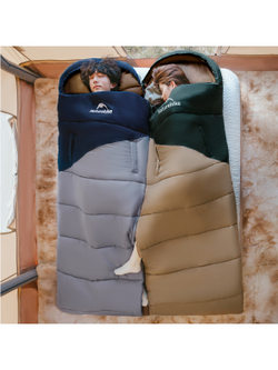 Мешок спальный Naturehike Sunny Day PL02 U450, (190+30)х80 см, (правый) (ТК: +4C), коричнево-зеленый