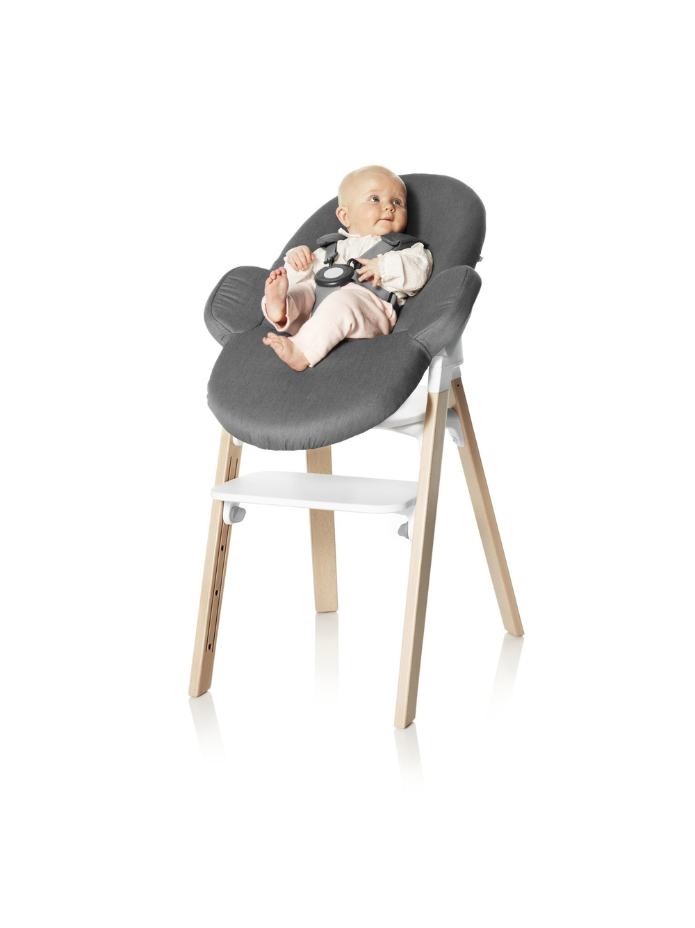 Комплект Стульчик + набор для новорождённого Stokke Steps, темно-серый