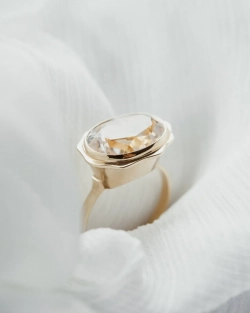 кольцо «цветок жизни» с горным хрусталем (14 мм)