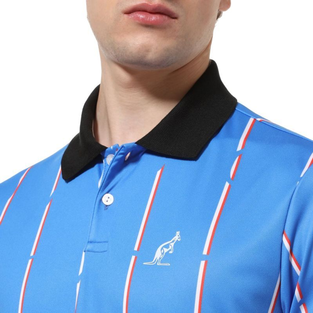 Мужское теннисное поло Australian Ace Polo Shirt With Stripes - blu zaffiro