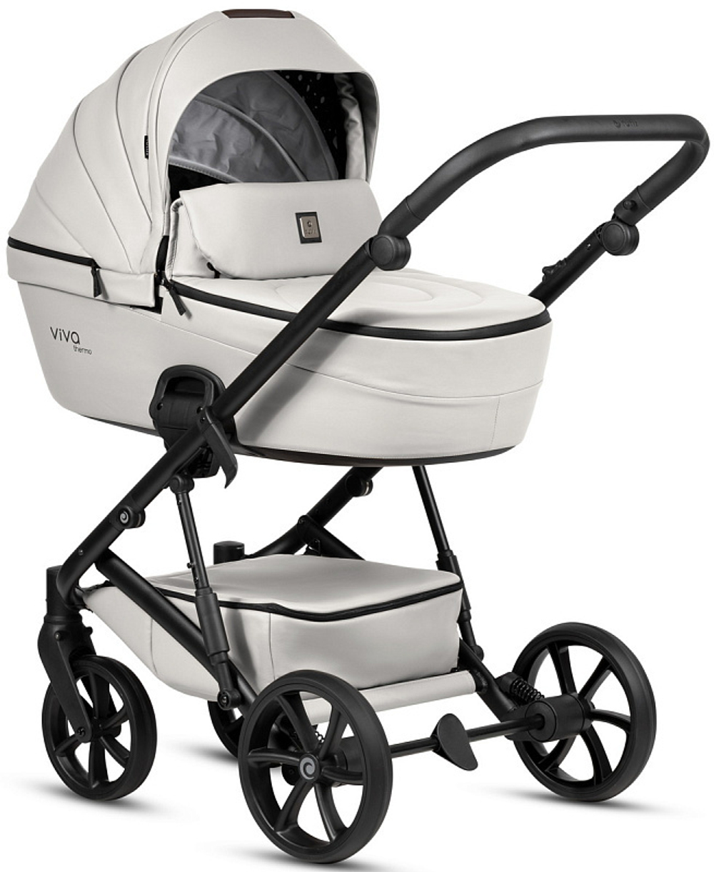 Детская коляска Tutis Viva 6 Plus Leather 3 в 1 с автокреслом Elo Lux EduSky Black 1612085 Cloud