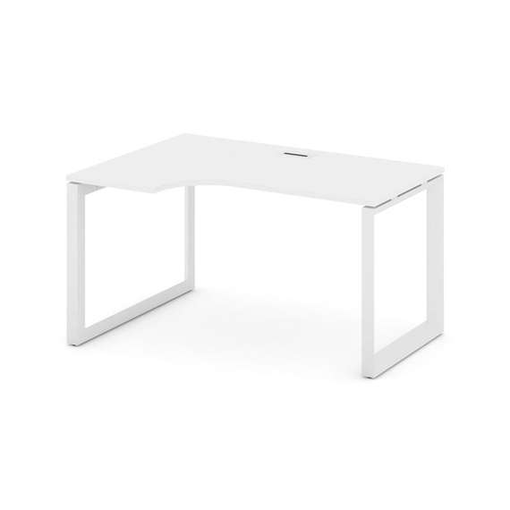 Style Project Стол рабочий эргономичный SN-59O.SPA-021(L) Белый/Металл Белый/Белый Заглушка 1380*800