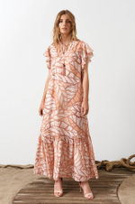 51565 Платье женское (персиковый принт)