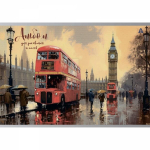 Альбом для рисования А4 40л., Alingar, на скрепке, мелованный картон (стандарт), 100 г/м2, "Акварельный город", 2 дизайна в пленке т/у