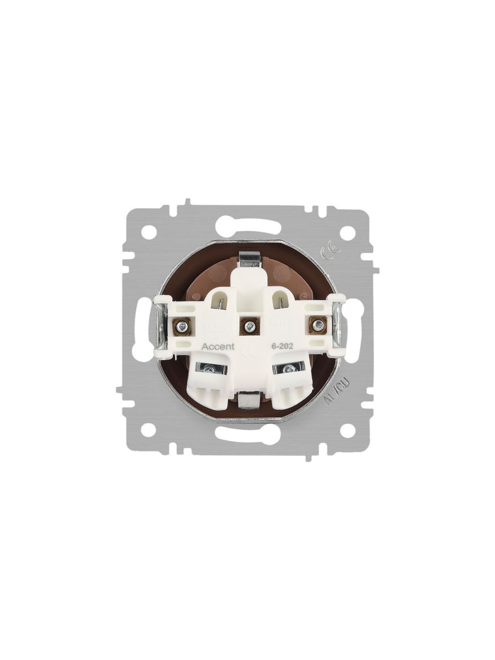 Розетка 1-м СП Accent 6-202-05 16А IP20 250В 2P+E Schuko антрацит Intro Б0063693